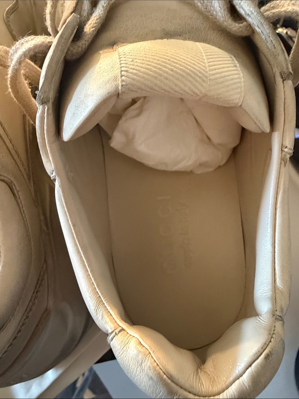 Gucci Men's Off-White/Taupe Chunky Runner Sneakers - Picture 7 of 9